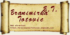 Branimirka Totović vizit kartica